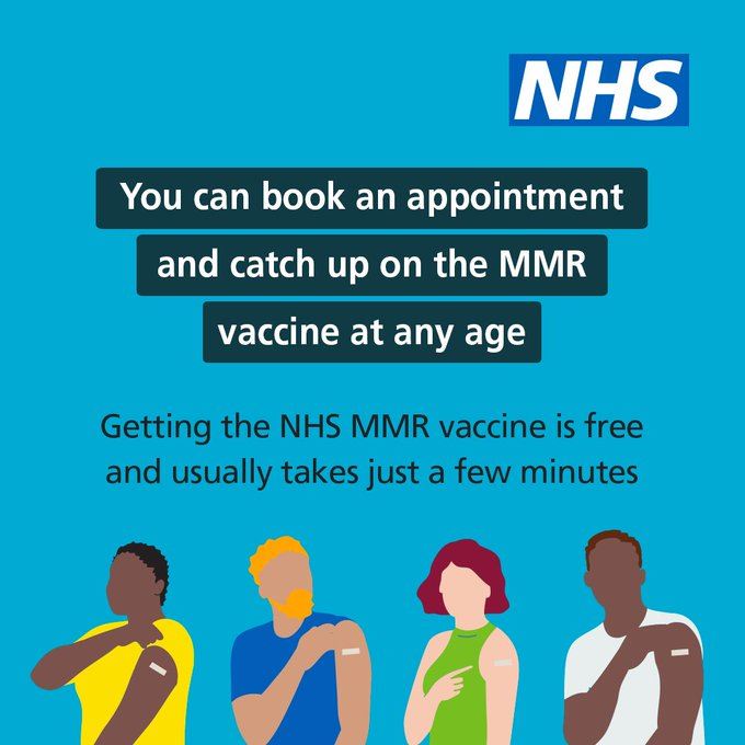 you can book an appointment and catch up on the MMR vaccine at any age. 