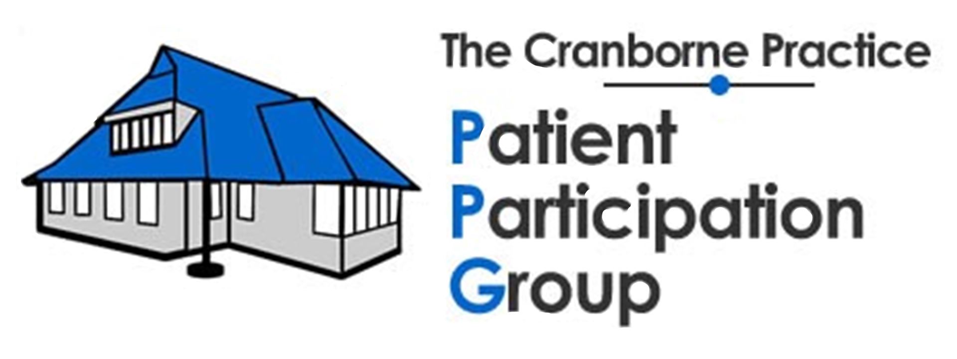 a drawing of the Cranborne surgery site and the words The Cranborne Practice Patient Participation Group