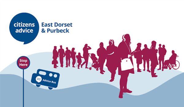  Citizens Advice East Dorset and Purbeck logo and the silhouette of people needing advice