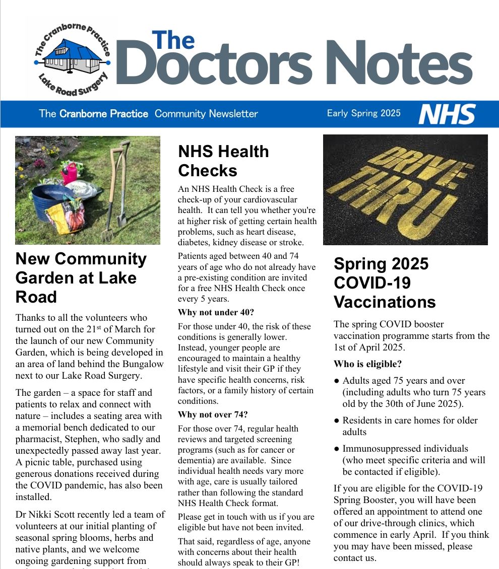 The front page of The Doctors Notes Spring issue