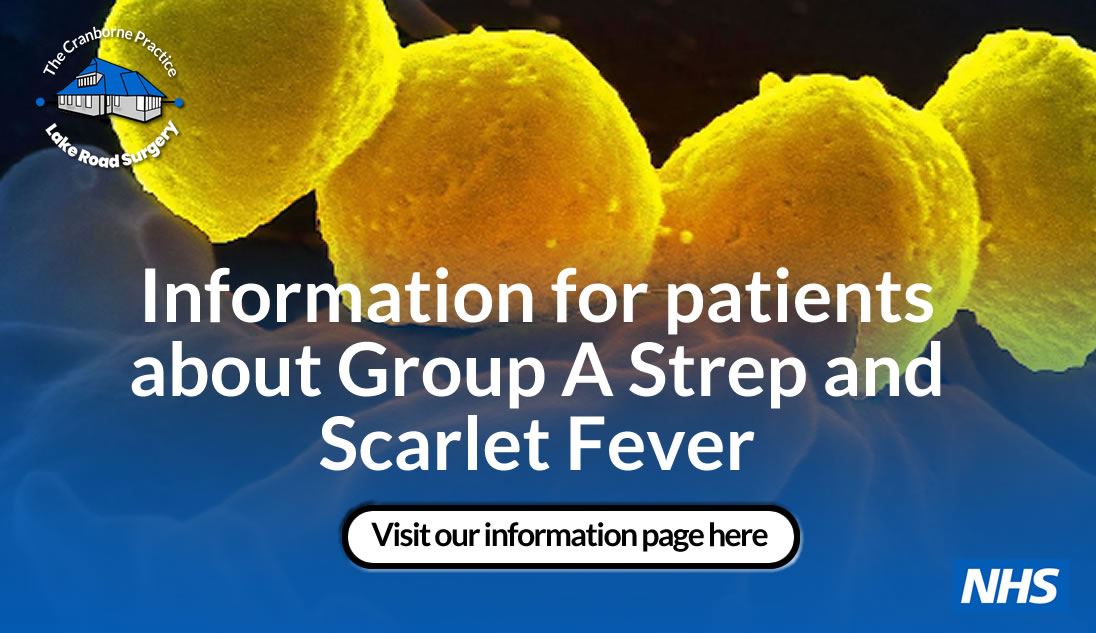 update on scarlet fever and invasive Group A strep information for patients - click on this image to access information