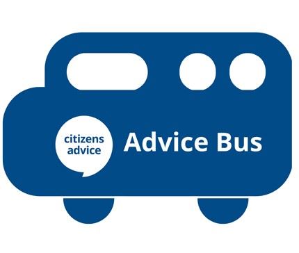 a carton image of a bus and the words Citizens Advice Advice Bus